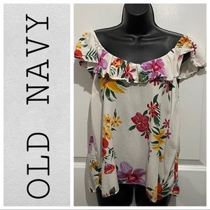 EUC Old Navy Off Shoulder Floral Top